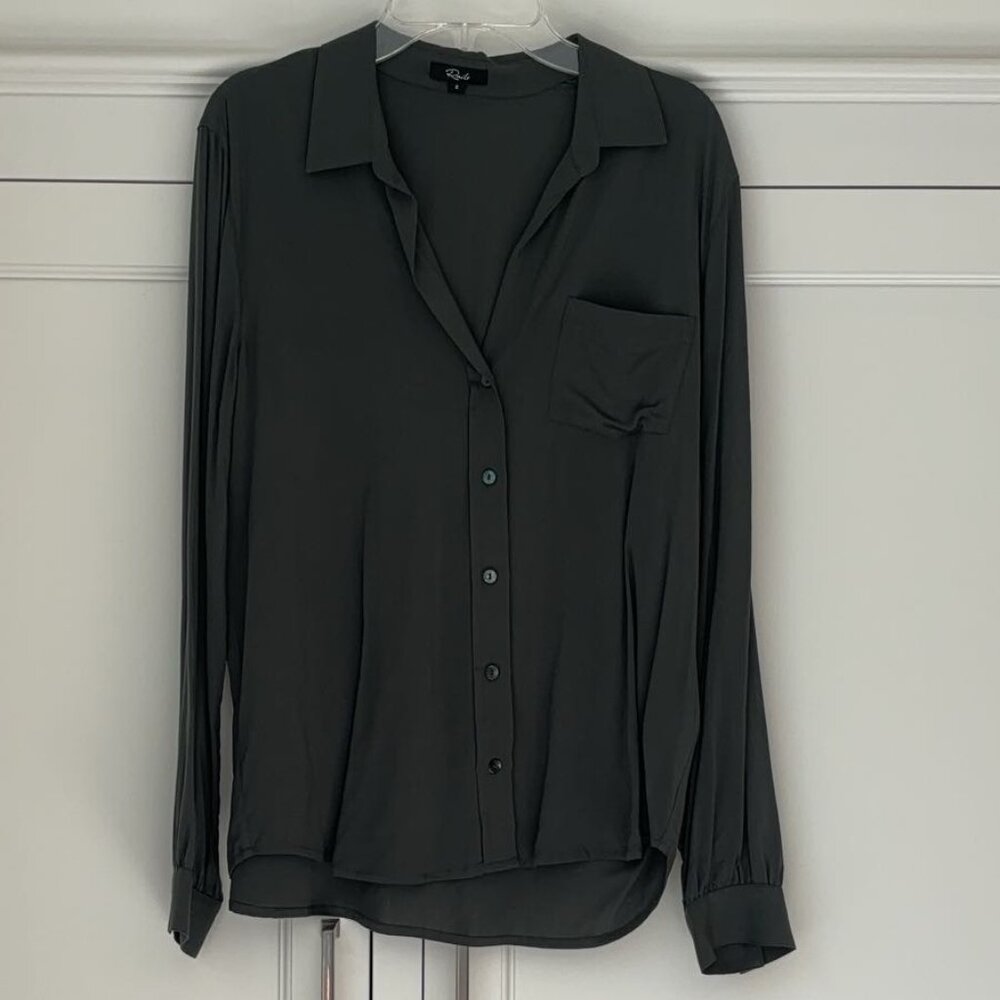 Rails Satin Button Down Shirt